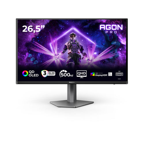 AOC AGON PRO AG276QKD2 Computerbildschirm 67,3 cm (26.5") 2560 x 1440 Pixel Quad HD QD-OLED Schwarz, Grau