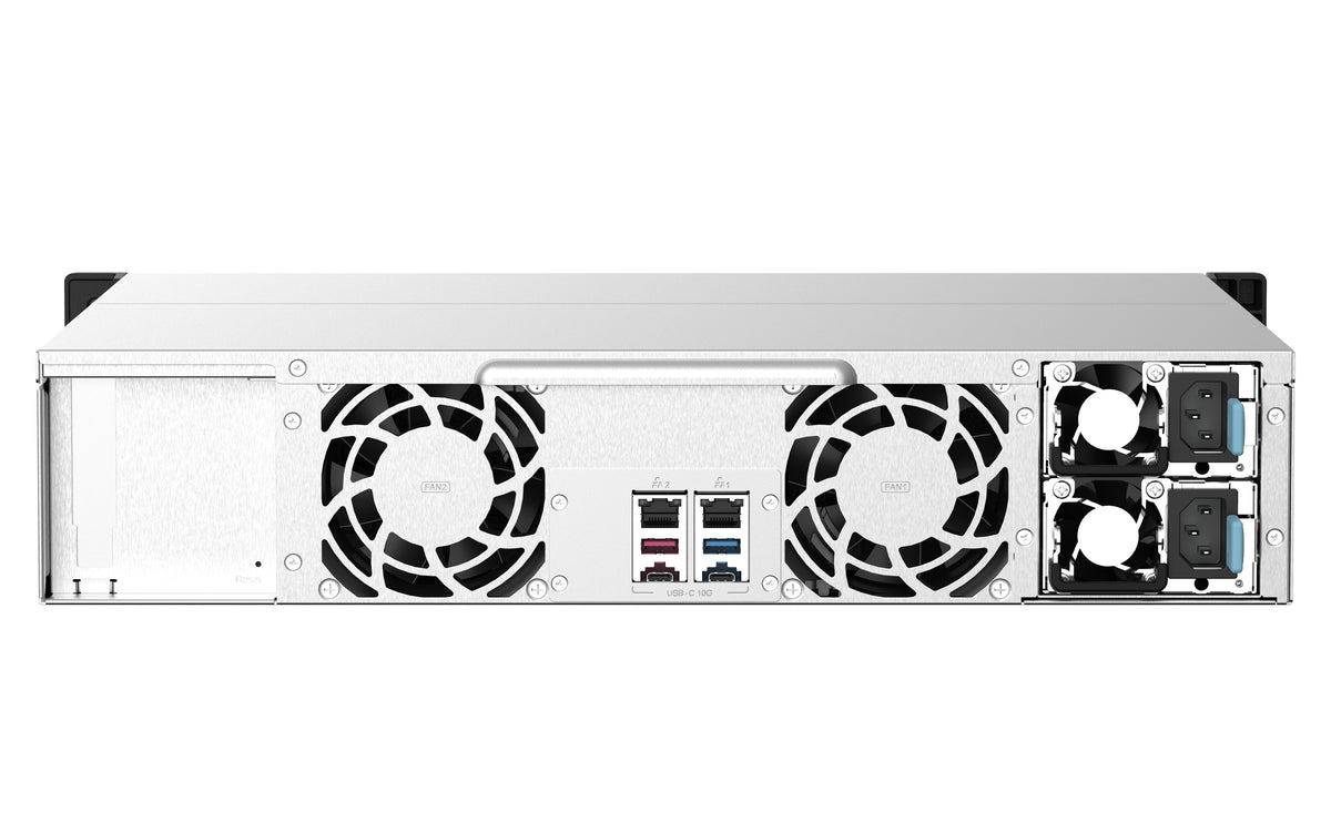 QNAP TS-1273AU-RP-8G NAS & Speicherserver Rack (2U) Ryzen Embedded V1500B 8 GB DDR4 0 TB QNAP QTS Aluminium, Schwarz
