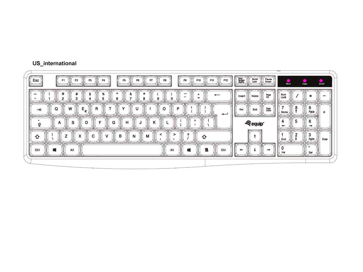 Equip Kabelgebundene USB Tastatur, US/International layout (QWERTY)