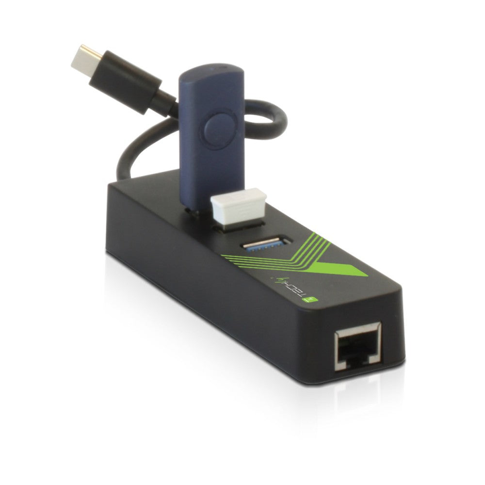 Techly IDATA USB-ETGIGA-3C2 laptop-dockingstation & portreplikator USB 3.2 Gen 1 (3.1 Gen 1) Type-C Schwarz
