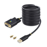 StarTech.com 3m USB Null Modem Seriell Adapterkabel, USB-A auf DB9 RS232, FTDI, COM Retention, LED, wechselbare DB9 Schrauben und Muttern, Level-4 ESD-Schutz, Windows, macOS, ChromeOS und Linux - Robuste TPE-Konstruktion
