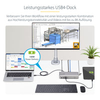 StarTech.com USB4-Dockingstation für zwei Monitore, Dual 4K mit 120Hz oder 8K mit 60Hz über HDMI, 100W Laptop-Ladung, 2,5GbE, USB-C Multi-Monitor-Dock, treiberlos