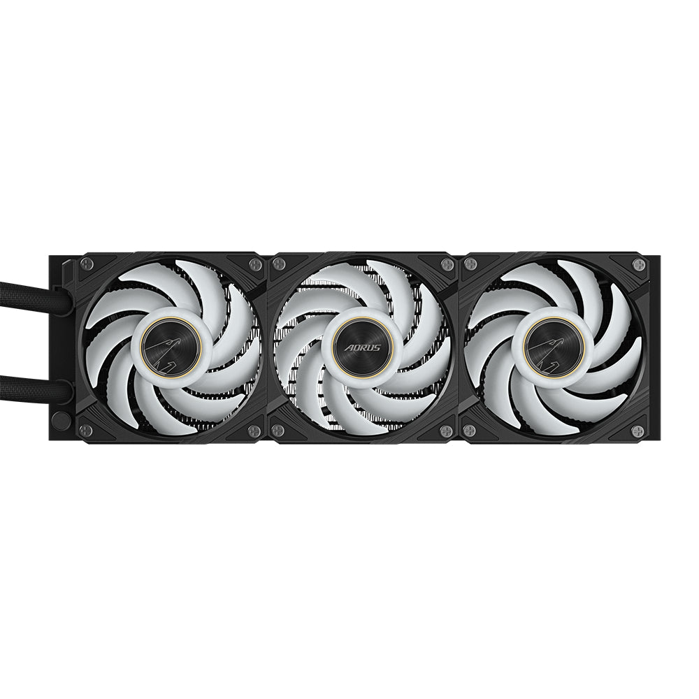 GIGABYTE AORUS WATERFORCE X II 360 AIO Flüssigkeits-CPU-Kühler - 3x120mm ARGB-Lüfter, Vollfarb-LCD, DAISY-CHAIN, kompatibel mit Intel LGA 1851 und AMD AM5
