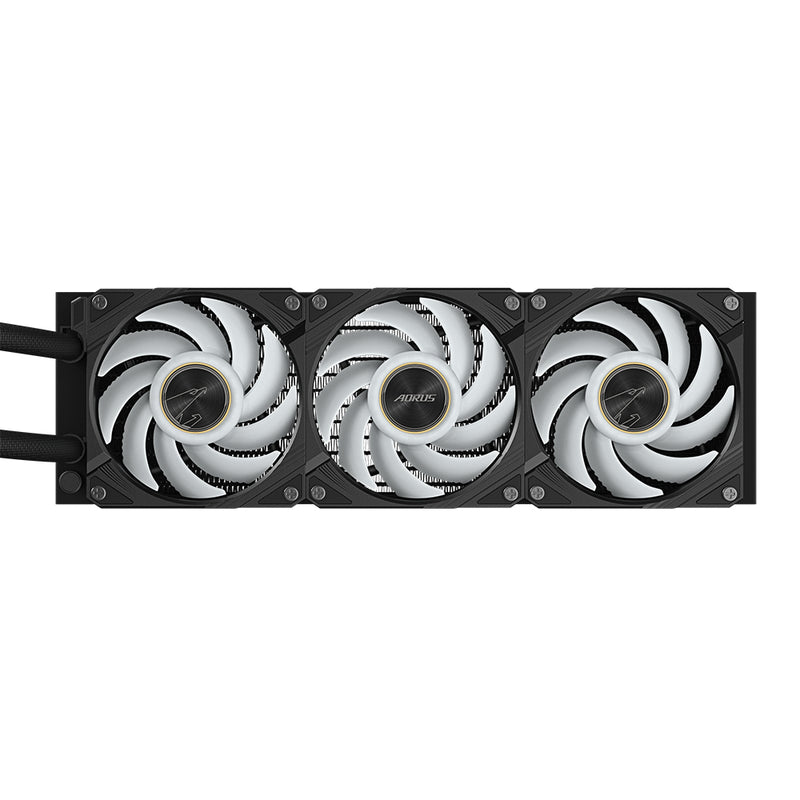 GIGABYTE AORUS WATERFORCE X II 360 AIO Flüssigkeits-CPU-Kühler - 3x120mm ARGB-Lüfter, Vollfarb-LCD, DAISY-CHAIN, kompatibel mit Intel LGA 1851 und AMD AM5