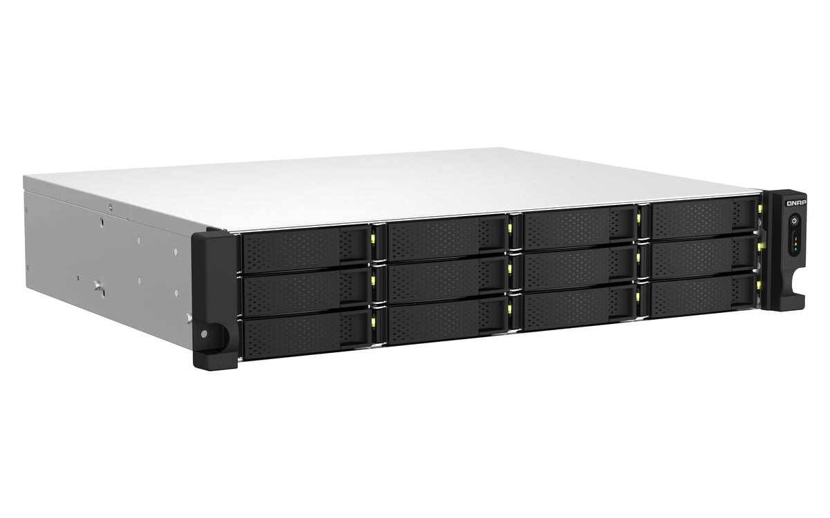 QNAP TS-1264U-RP NAS Rack (2U) Intel® Celeron® 8 GB DDR4 0 TB QNAP QTS Aluminium, Schwarz