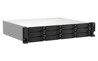 QNAP TS-1264U-RP NAS Rack (2U) Intel® Celeron® 8 GB DDR4 0 TB QNAP QTS Aluminium, Schwarz