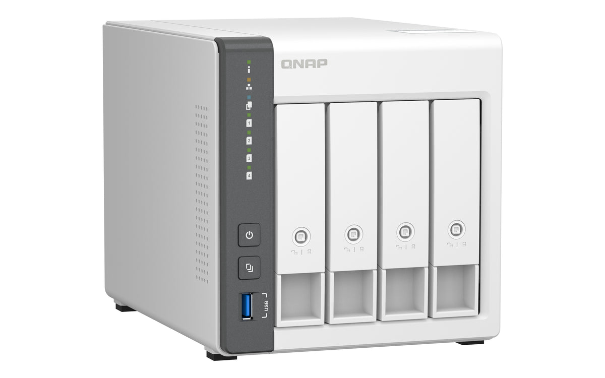 QNAP TS-433 NAS Tower ARM Cortex-A55 4 GB 0 TB QNAP QTS Weiß