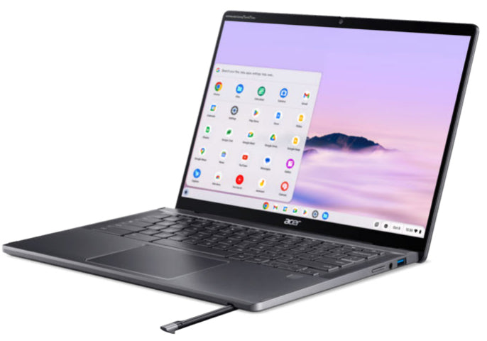 Acer Chromebook CPE794-1N-TCO-53WE Intel Core Ultra 5 125U 35,6 cm (14") Touchscreen WUXGA 16 GB LPDDR5x-SDRAM 256 GB SSD Wi-Fi 6E (802.11ax) ChromeOS Grau QWERTZ Deutsch