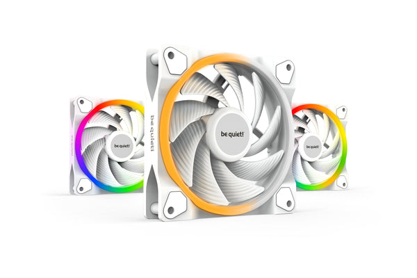 be quiet! Light Wings White | Ventilateur de boîtier PC PWM haute vitesse 120mm Triple-Pack 12 cm Blanc 3 pièce(s)