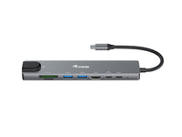 Equip USB-C 8-in-1 Multifunktionaler Adapter, HDMI 4K/30Hz, Gigabit-LAN, USB-A x 2, USB-C x 1, SD/TF, 100W USB PD