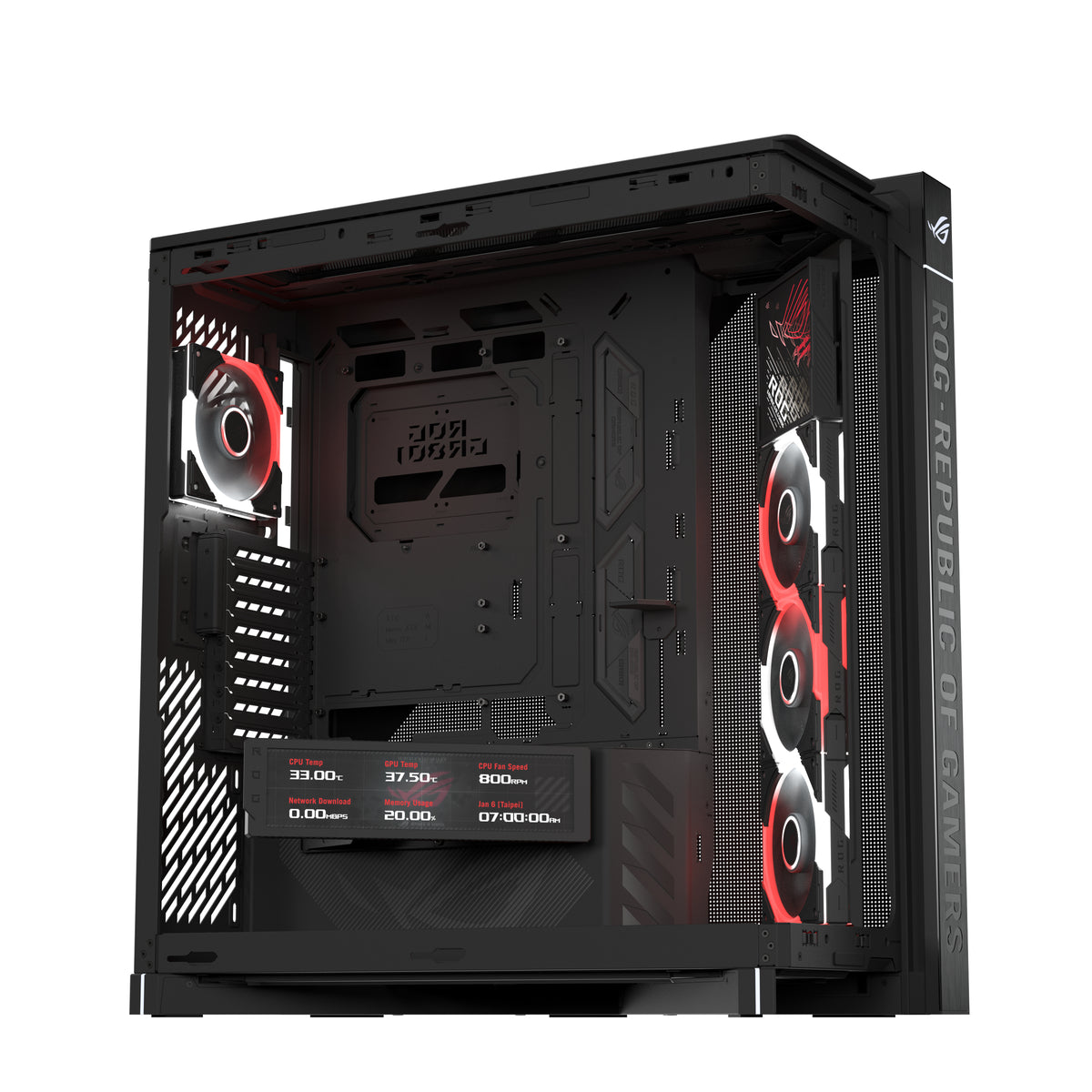 ASUS ROG CRONOX GR801 CURVE TG ARGB BLACK Midi Tower Schwarz