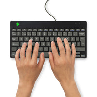R-Go Tools Ergonomische Tastatur R-Go Compact Break, kompakte Tastatur mit Pausensoftware, QWERTY (NORDIC), Kabelgebunden, Schwarz