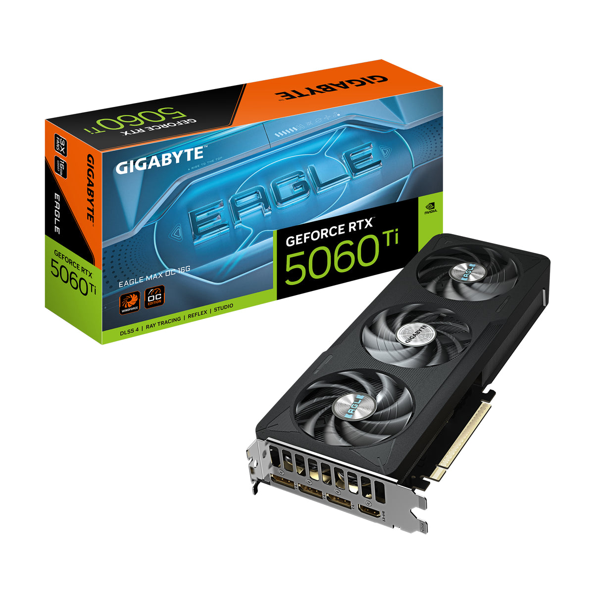 GIGABYTE GeForce RTX 5060 Ti EAGLE MAX OC 16G Grafikkarte - 16GB GDDR7, 128bit, PCI-E 5.0, 2617MHz Kerntakt, 3 x DP, 1 x HDMI, NVIDIA DLSS 4, GV-N506TEAGLEMAX OC-16GD