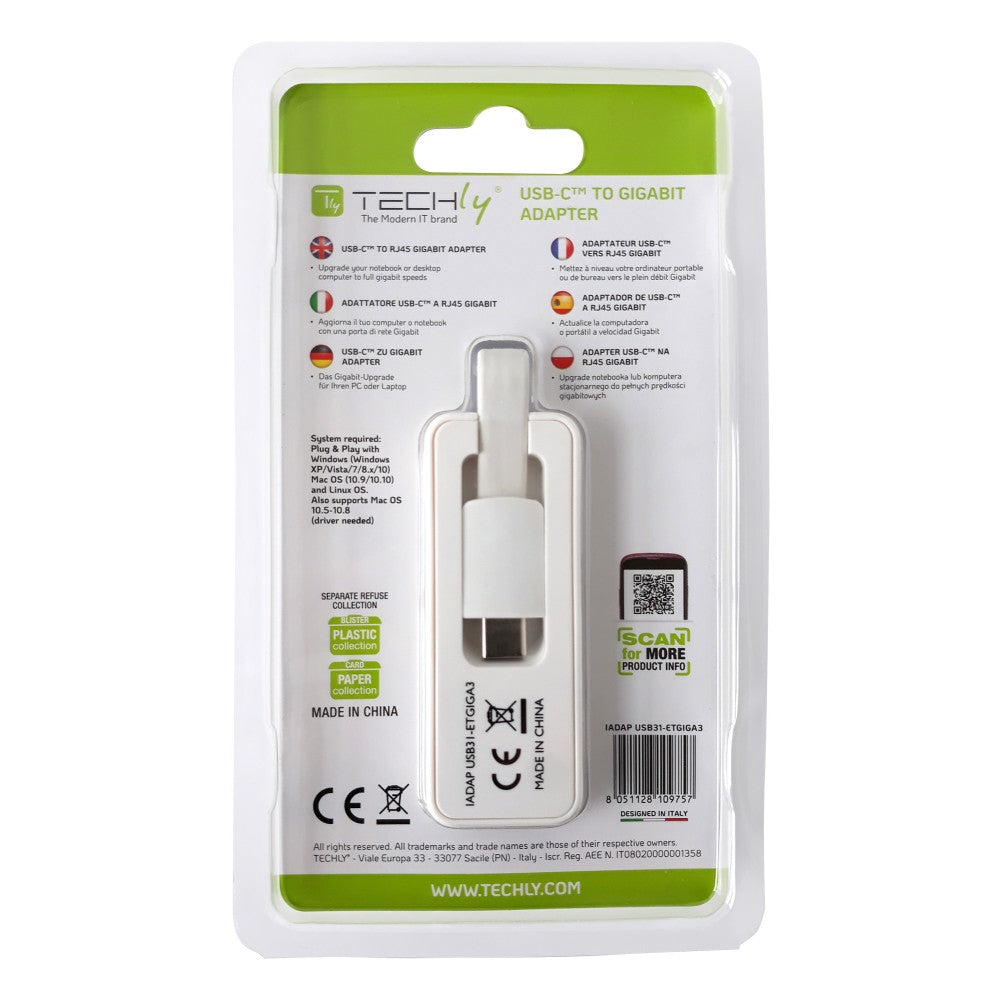 Techly IADAP USB31-ETGIGA3 Netzwerkkarte Ethernet 5000 Mbit/s