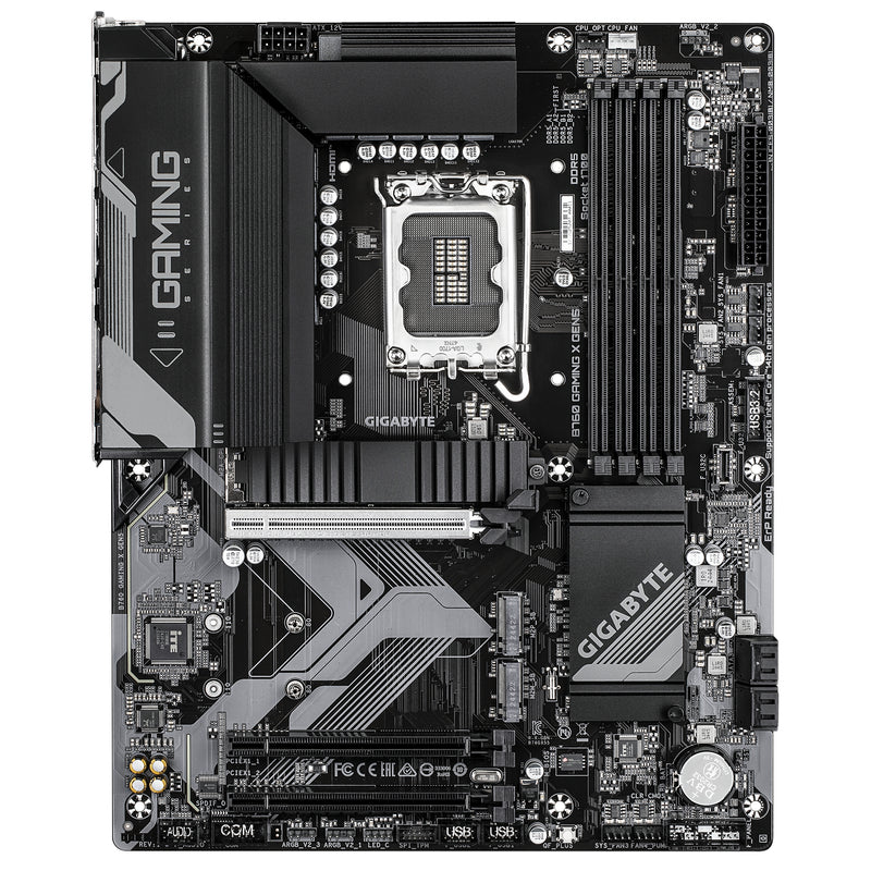 GIGABYTE B760 GAMING X GEN5 Mainboard – Unterstützt Intel Core Prozessoren der 14. Generation, 8+1+1 Phasen VRM, bis zu 5600 MHz DDR5, 3 x PCIe 4.0 M.2, 2.5 GbE LAN, USB 3.2 Gen 2