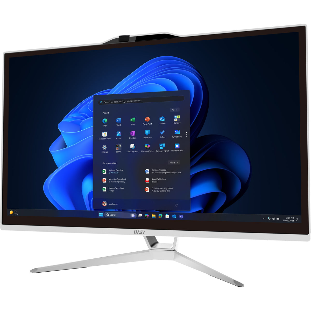 MSI Pro AP222T 14MA-606XEU All-in-One PC/Workstation Intel® Core™ i3 i3-14100 54,6 cm (21.5") 1920 x 1080 Pixel Touchscreen All-in-One-PC 8 GB DDR4-SDRAM 512 GB SSD Wi-Fi 6E (802.11ax) Weiß
