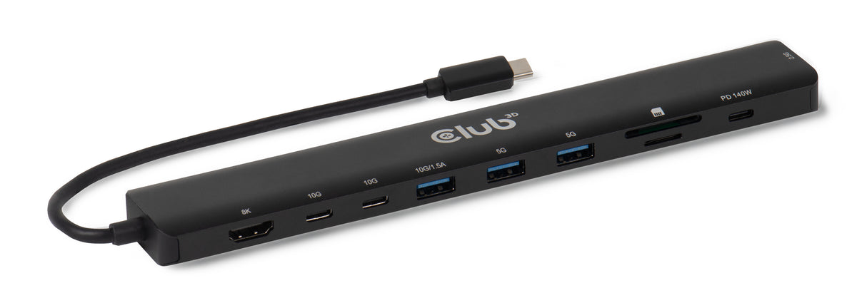 CLUB3D CSV-2550 laptop-dockingstation & portreplikator Kabelgebunden USB Typ-C Schwarz