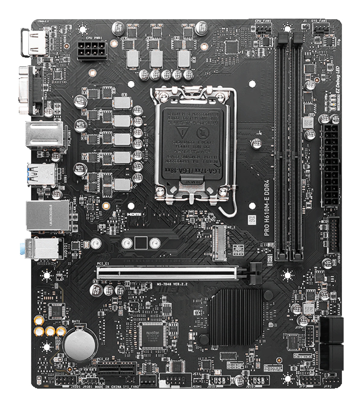 MSI PRO H610M-E DDR4 Motherboard Intel H610 LGA 1700 micro ATX