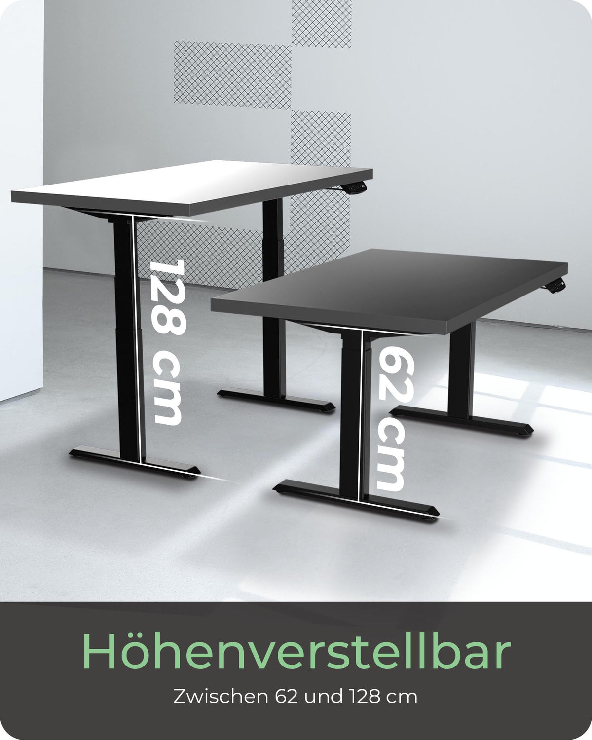 ICY BOX IB-EW206B-T, Elektrisch höhenverstellbares Sitz-Steh-Tischgestell mit digitalem Memory-Touchpanel