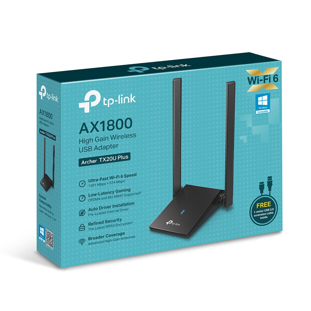 TP-Link AX1800 Drahtloser USB-Adapter mit zwei Antennen und hoher Verstärkung