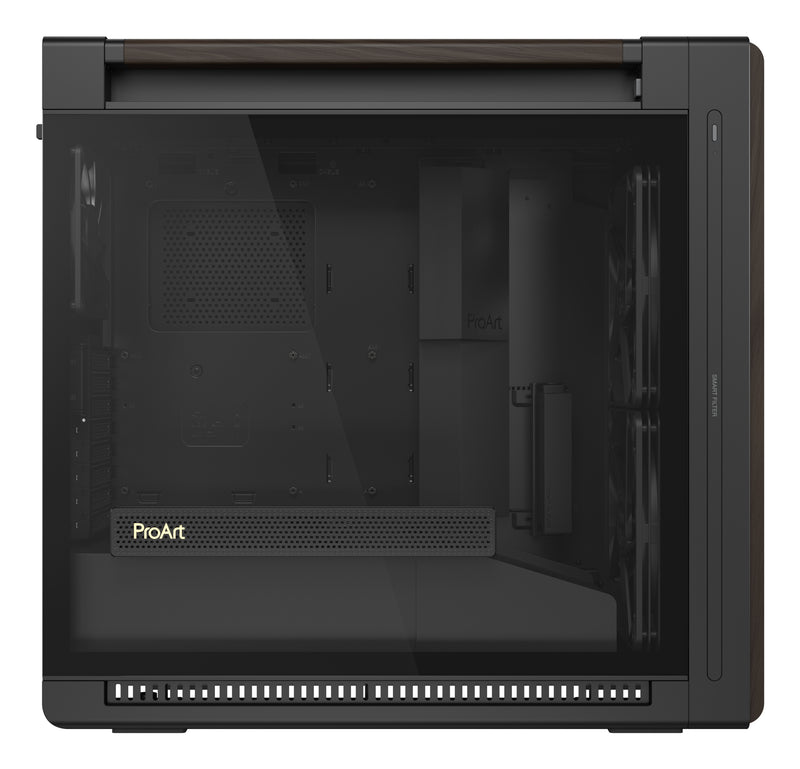 ASUS ProArt PA602 Wood Edition Modern Black - Tempered Glass Panel Midi Tower Schwarz, Holz