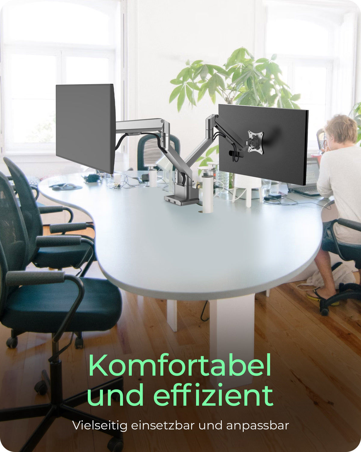 ICY BOX IB-MS524-T, Monitorständer mit Tischhalterung für zwei Monitore bis zu 32" (81 cm)