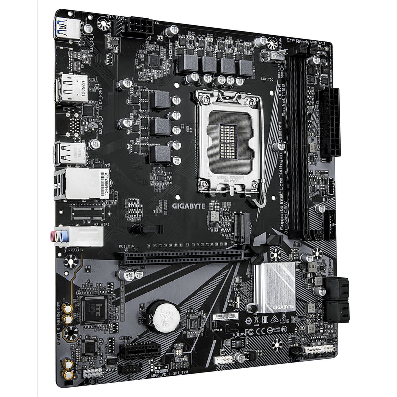 GIGABYTE H610M D3W Mainboard - Unterstützt Intel Core Prozessoren der 14. Generation, 5+1+1 Phasen VRM, bis zu 5600MHz DDR5, 1xPCIe 3.0 M.2, 1GbE LAN, USB 3.2 Gen 1