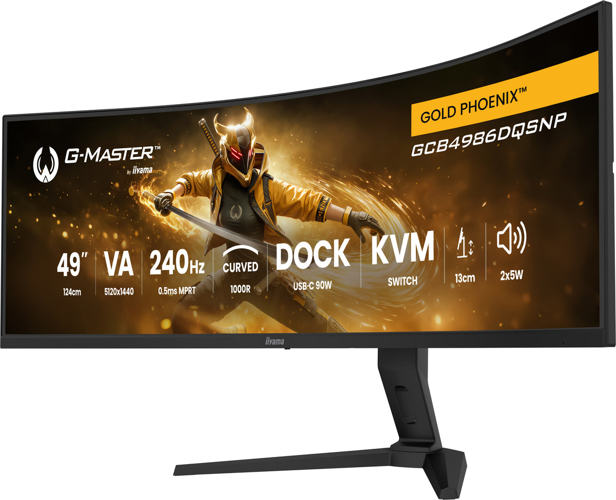 iiyama G-MASTER GCB4986DQSNP-B1" 49" Gold VA 1000R 24 Computerbildschirm 124,5 cm (49") 5120 x 1440 Pixel Dual QHD LED Schwarz