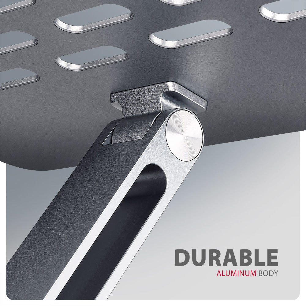 Axagon HMC-STND Multiport USB-C 5Gbps Hub und Aluminiumständer für Laptops. HDMI 4k/60Hz, GLAN, PD und 3 USB-A-Anschlüsse. Kabel USB-C 60 cm.