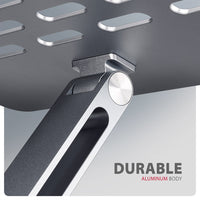 Axagon HMC-STND Multiport USB-C 5Gbps Hub und Aluminiumständer für Laptops. HDMI 4k/60Hz, GLAN, PD und 3 USB-A-Anschlüsse. Kabel USB-C 60 cm.