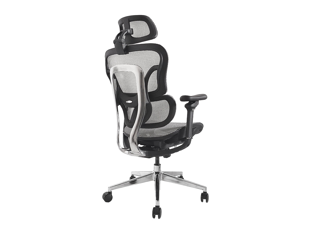 Equip Ergonomischer Premium-Bürostuhl mit Kopfstütze und Armlehnen, Grau
