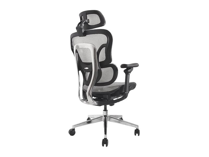 Equip Ergonomischer Premium-Bürostuhl mit Kopfstütze und Armlehnen, Grau