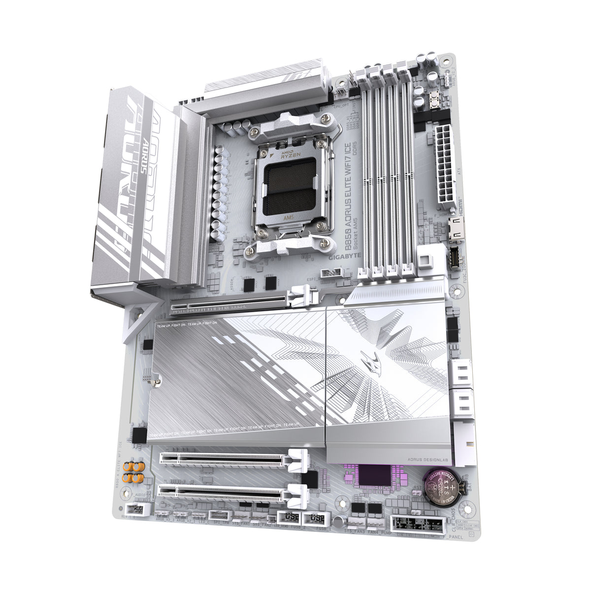 GIGABYTE B850 AORUS ELITE WIFI7 ICE Motherboard - AMD Ryzen 9000 Serie CPUs, 14+2+2 Phasen digitales VRM, bis zu 8200MHz DDR5 (OC), 1xPCIe 5.0 + 2xPCIe 4.0 M.2, 2,5 LAN, WIFI 7, USB 3.2 Gen 2x2