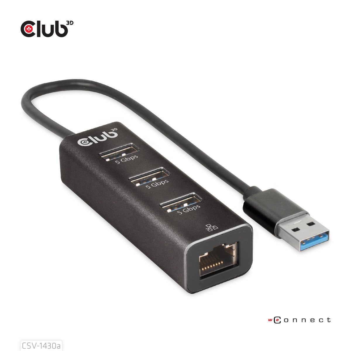 CLUB3D CSV-1430a Kabelgebunden USB 3.2 Gen 1 (3.1 Gen 1) Type-A Schwarz