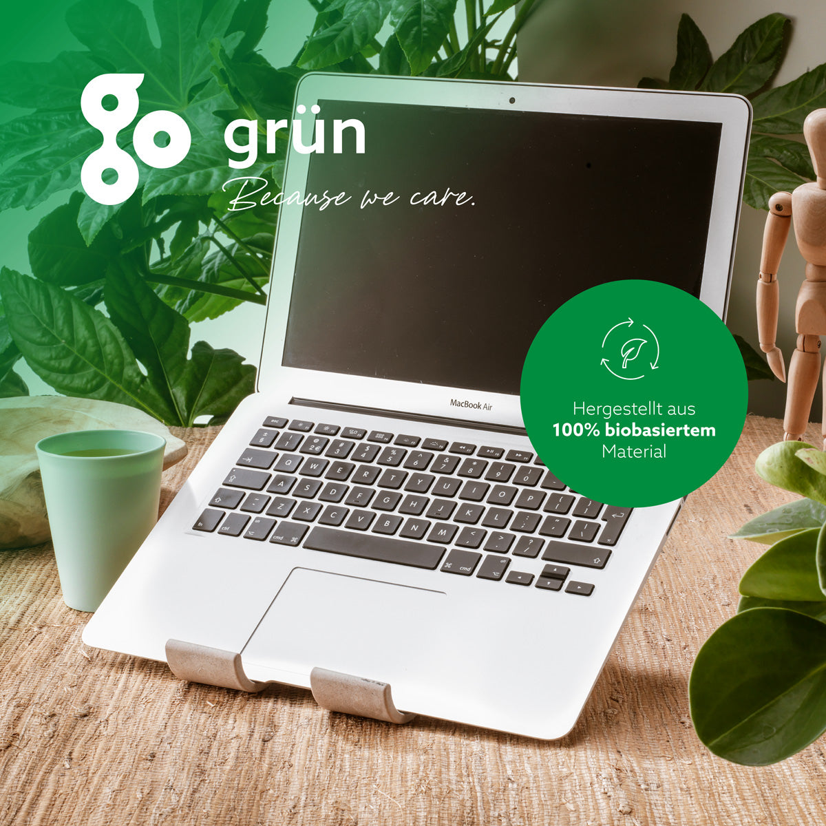 R-Go Tools Laptop- und Tablet-Ständer R-Go Treepod, ergonomisch und modular, verstellbar, biobasiert