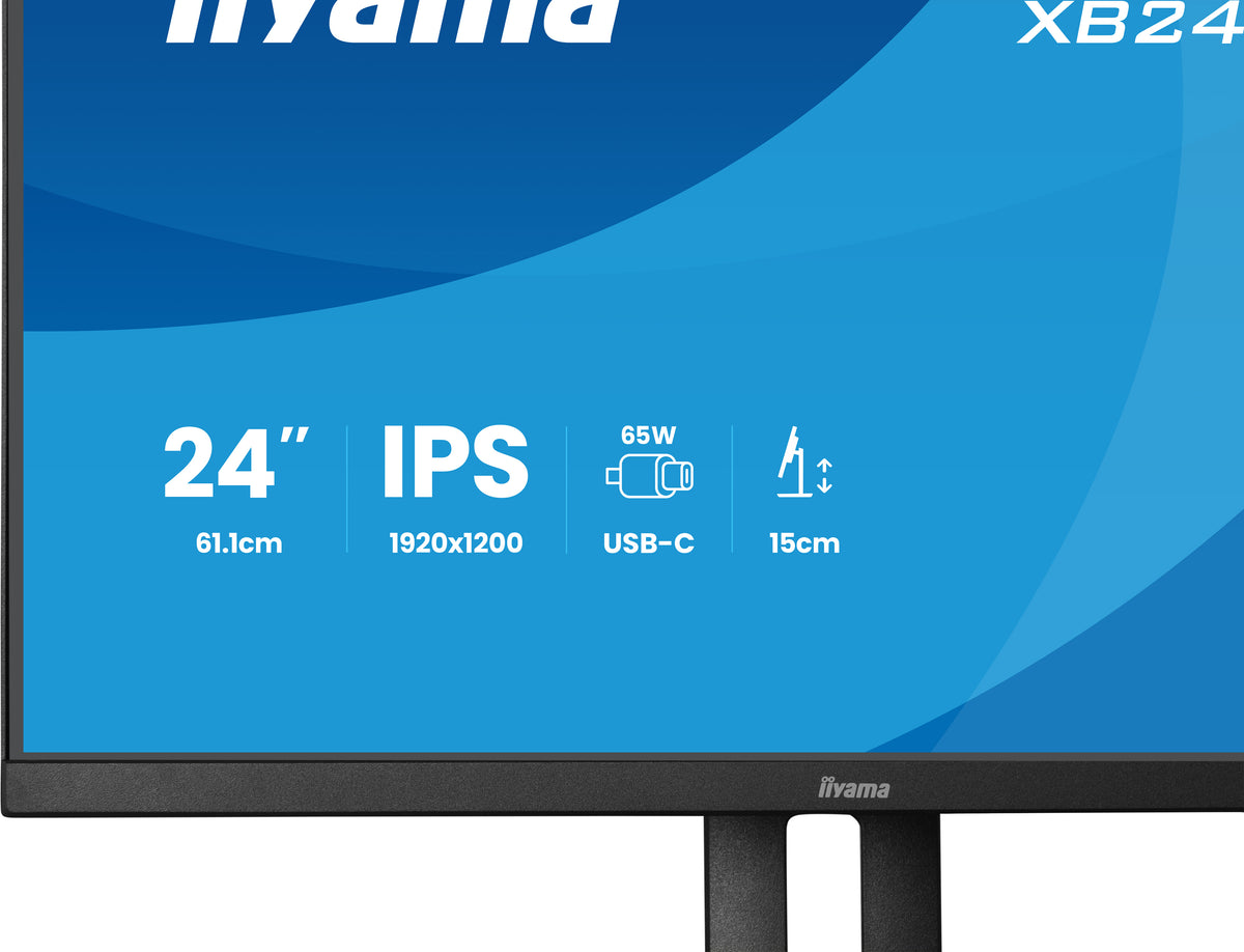 iiyama ProLite XB2495WSC-B1 Écran d'ordinateur 61,2 cm (24.1") 1920 x 1200 pixels WUXGA LED Noir