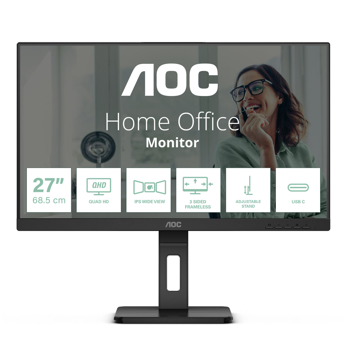 AOC P3 Q27P3CV/69 Écran PC 68,6 cm (27") 2560 x 1440 pixels Noir