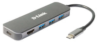D-Link DUB-2333 laptop-dockingstation & portreplikator Kabelgebunden USB Typ-C Grau