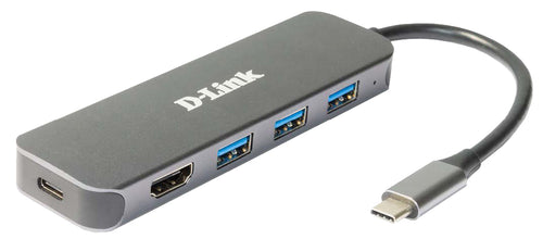 D-Link DUB-2333 laptop-dockingstation & portreplikator Kabelgebunden USB Typ-C Grau