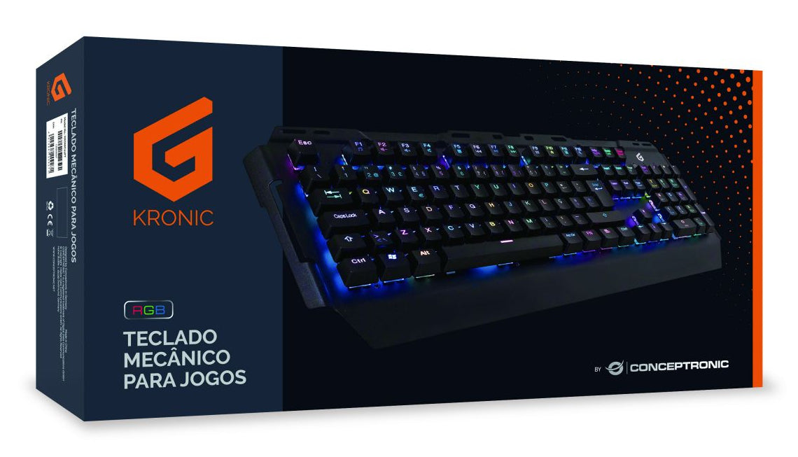 Conceptronic KRONIC Tastatur Gaming USB QWERTY Portuguesisch Schwarz