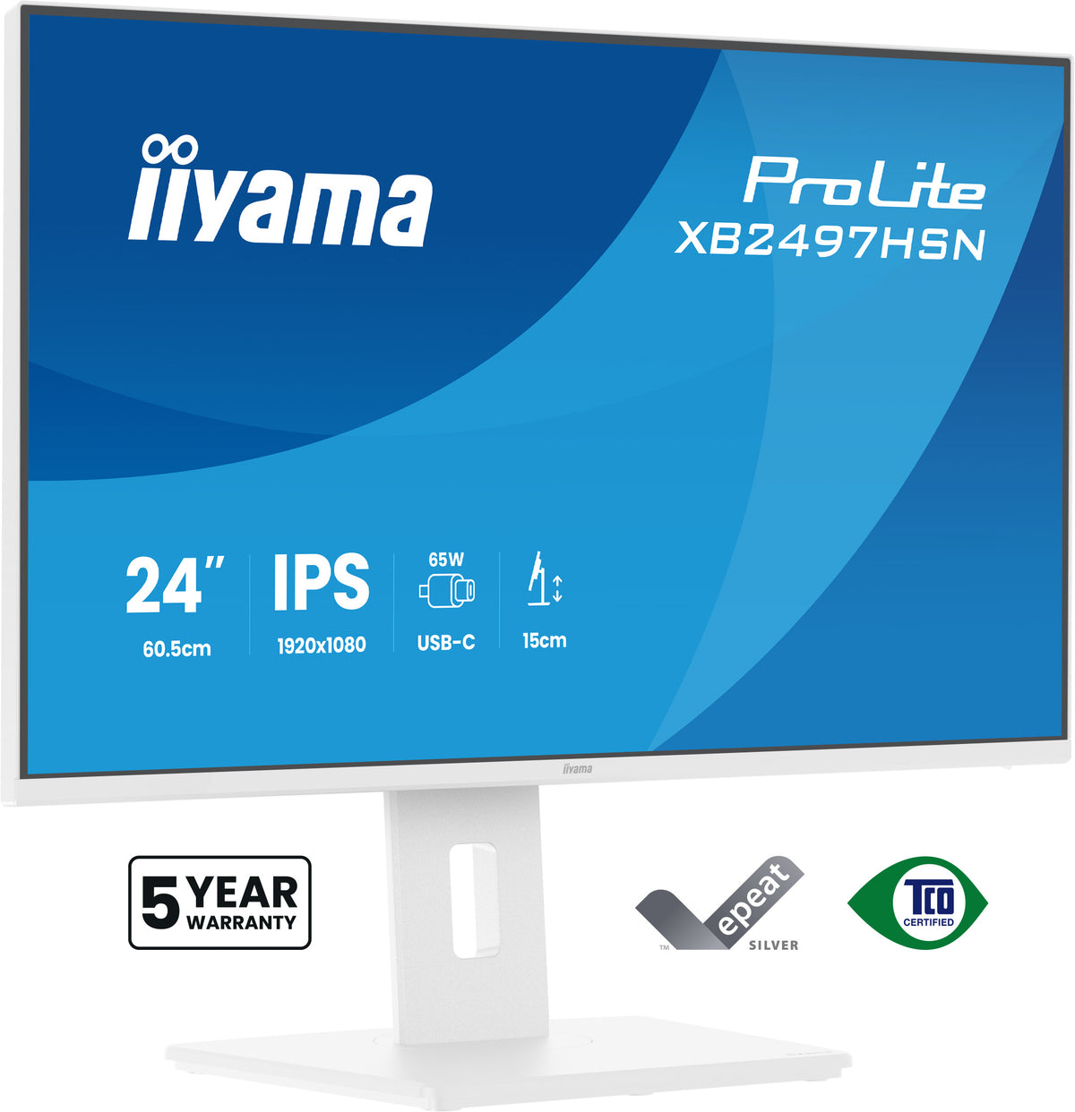 iiyama ProLite XB2497HSN-W1 Écran d'ordinateur 60,5 cm (23.8") 1920 x 1080 pixels Full HD LED Blanc