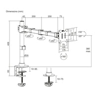 ACT Monitor-Tischhalterung, 1 Bildschirm bis zu 32" und 12 kg