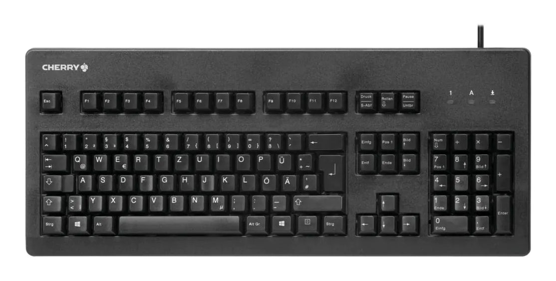 CHERRY G80-3000 Schwarze SWITCH Kabelgebundene Tastatur, Schwarz, USB/PS2 (QWERTZ - DE)