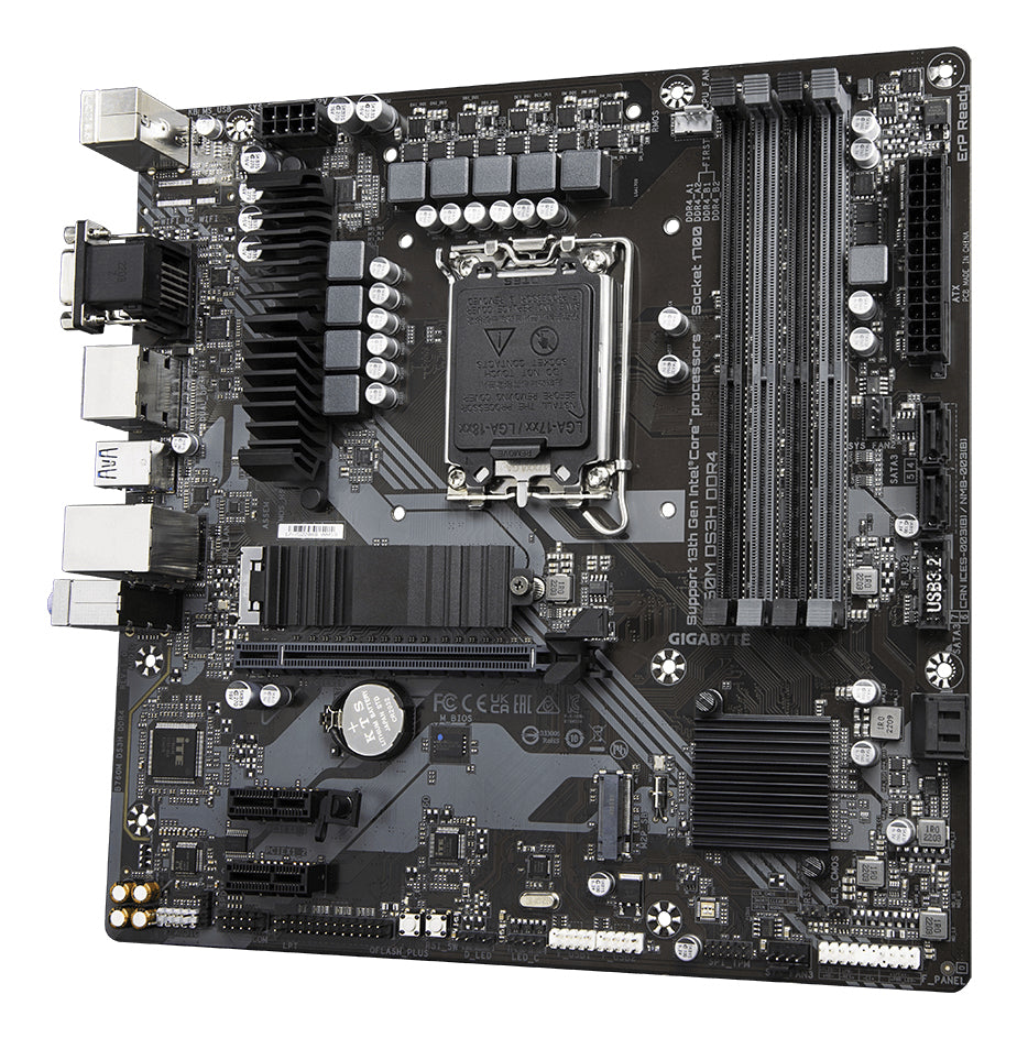 GIGABYTE B760M DS3H DDR4 Motherboard - Unterstützt Intel Core 14. Generation CPUs, 6+2+1 Phasen Digital VRM, bis zu 5333MHz DDR4 (OC), 2xPCIe 4.0 M.2, 2.5GbE LAN, USB 3.2 Gen2