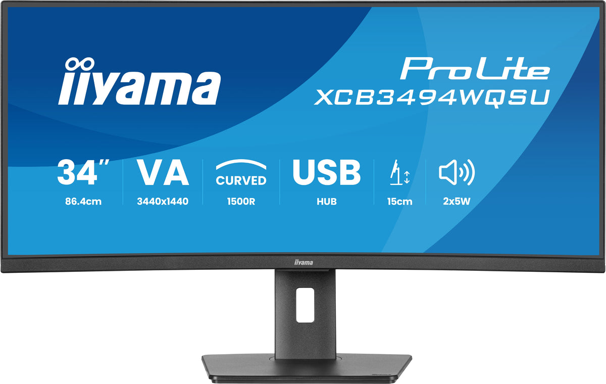 iiyama ProLite XCB3494WQSU-B1 Computerbildschirm 86,4 cm (34") 3440 x 1440 Pixel UltraWide Quad HD LED Schwarz