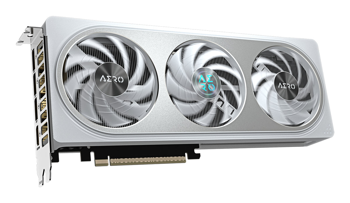 GIGABYTE GeForce RTX 5060 Ti AERO OC 16G Grafikkarte – 16 GB GDDR7, 128 Bit, PCI-E 5.0, 2647MHz Kernfrequenz, 3 x DisplayPort, 1 x HDMI, GV-N506TAERO OC-16GD