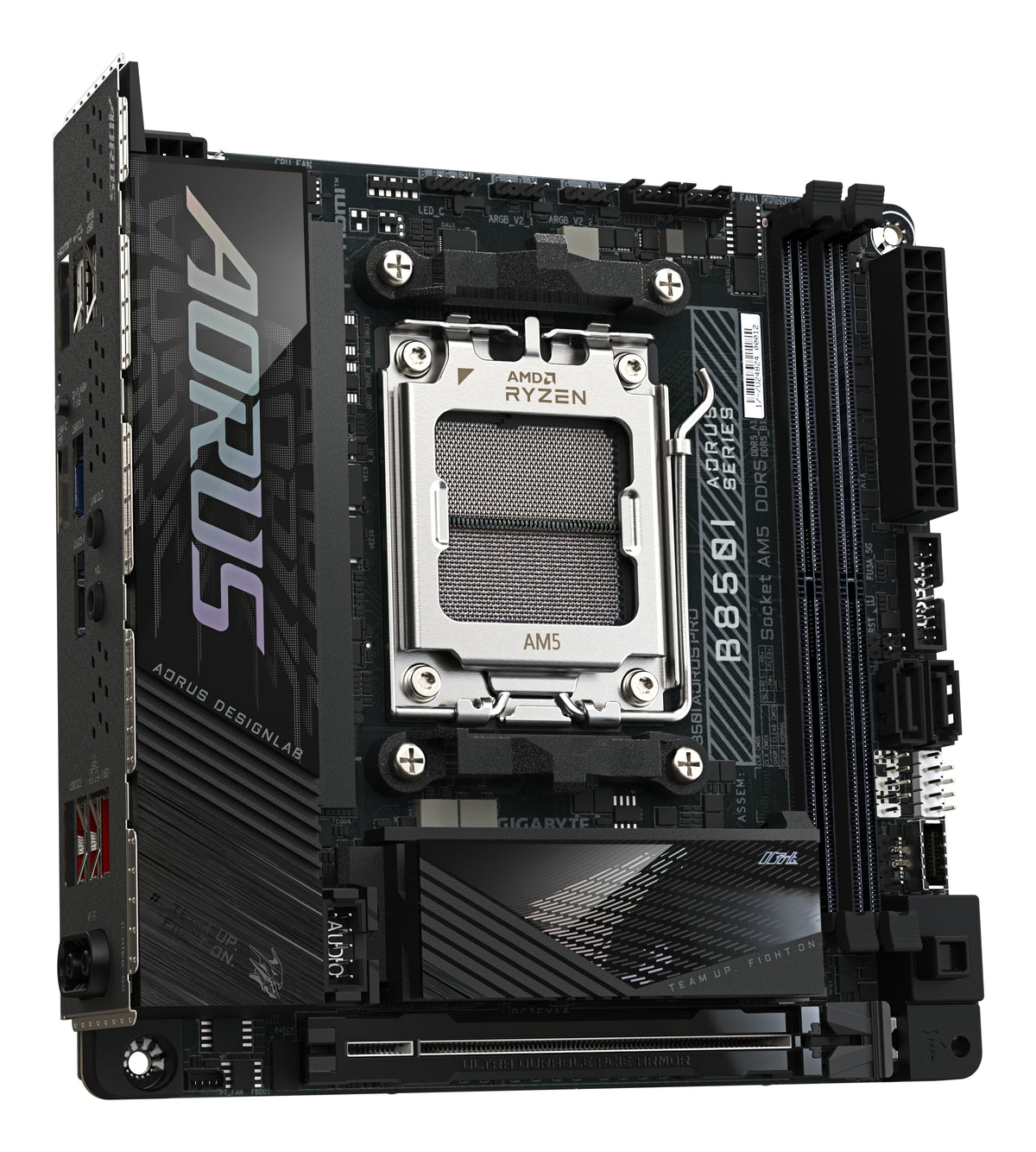 GIGABYTE B850I AORUS PRO Motherboard - Unterstützt AMD Ryzen 9000 Serie CPUs, 8+2+1 Phasen Digital-VRM, bis zu 8400MHz DDR5 (OC), 1xPCIe 5.0 + 1xPCIe 4.0 M.2, 2.5LAN, WIFI 7, USB 3.2 Gen 2
