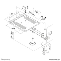 Neomounts NOTEBOOK-D100 Laptop-Halterung Monitorarm 10-22"
