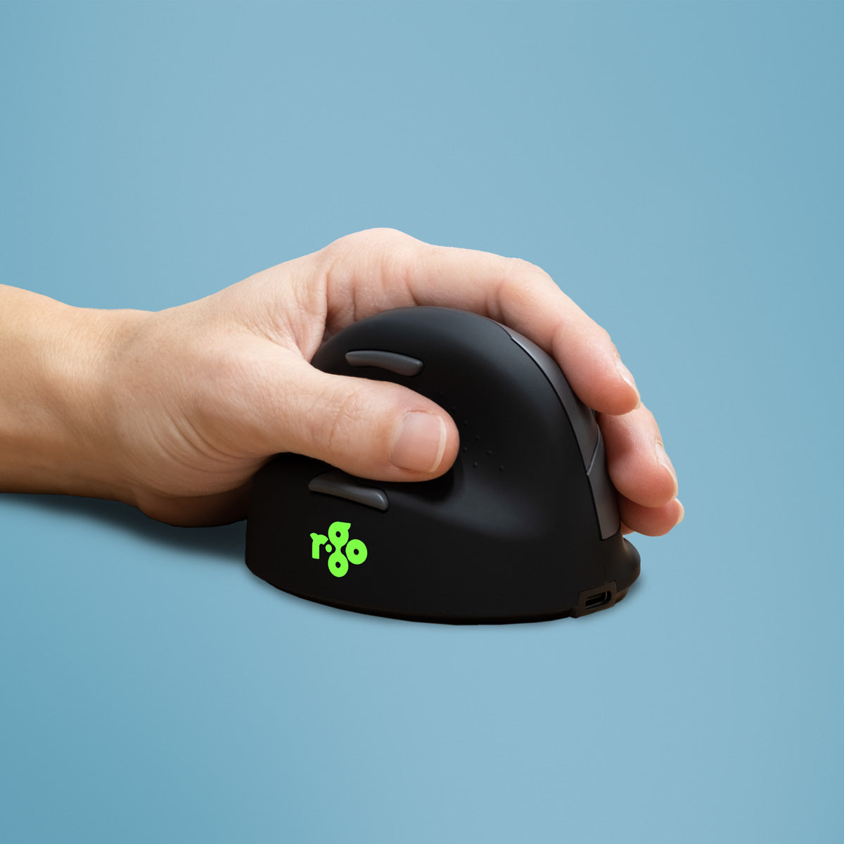 R-Go Tools Ergonomische Maus R-Go HE Break mit Pausensoftware, medium (Handlänge 165-185mm), Linkshänder, bluetooth, schwarz