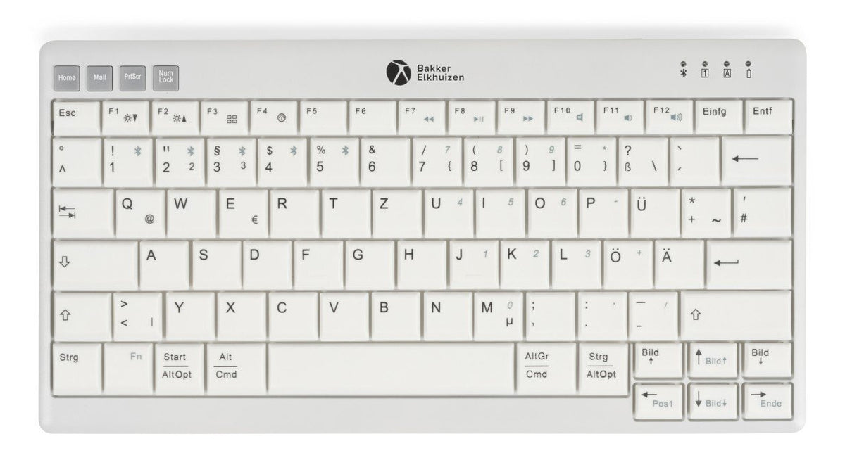BakkerElkhuizen UltraBoard 950 V2 Tastatur Haus USB + Bluetooth QWERTY US Englisch Dunkles Grau, Hellgrau
